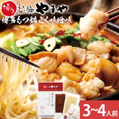 ふるさと納税 古賀市 [やまや]博多もつ鍋 こく味噌味 3〜4人前(古賀市)