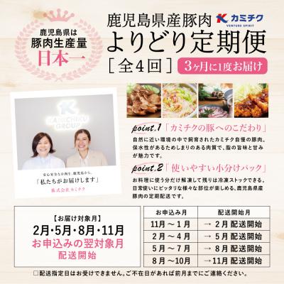 ふるさと納税 南さつま市 【モリモリ定期便】鹿児島県産豚よりどり定期便(全4回) しゃぶしゃぶ 生姜焼き とんかつ 肩ロース |  | 01