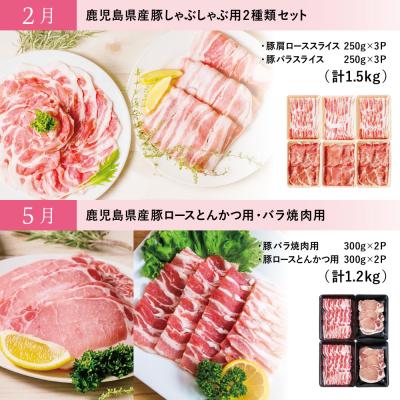 ふるさと納税 南さつま市 【モリモリ定期便】鹿児島県産豚よりどり定期便(全4回) しゃぶしゃぶ 生姜焼き とんかつ 肩ロース |  | 02