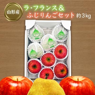 ふるさと納税 長井市 [2026年発送]ラフランス&amp;ふじりんごセット約3kg_H073(R8)