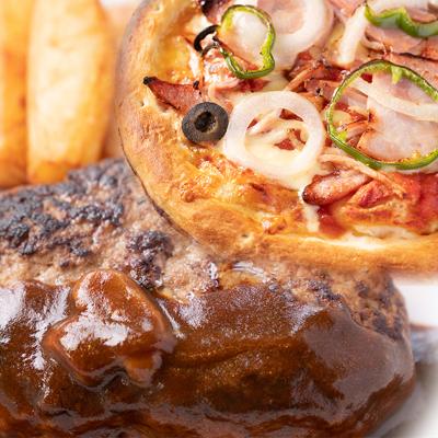 ふるさと納税 宍粟市 宍粟ハムたっぷりピザと但馬牛ハンバーグのセットJ23