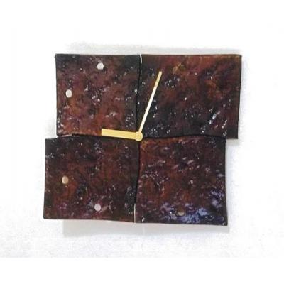 ふるさと納税 宍粟市 陶板 掛け時計クラックAD6