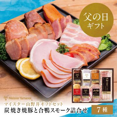ふるさと納税 南さつま市 [父の日ギフト]マイスター 山野井 炭焼き焼豚と合鴨スモークの 詰め合わせ(7種)