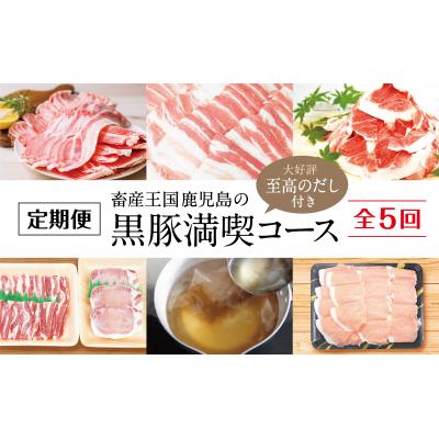 ふるさと納税 南さつま市 [定期便]畜産王国鹿児島の黒豚満喫コース 至高のだし付き(全5回)
