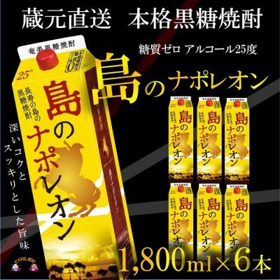 ふるさと納税 徳之島町 [蔵元直送便]本格黒糖焼酎 島のナポレオン1,800mlパック×6本