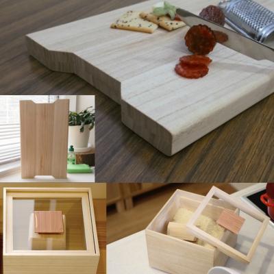 ふるさと納税 古賀市 米びつ【桐製】(5kgタイプ)+桐のまな板の画像