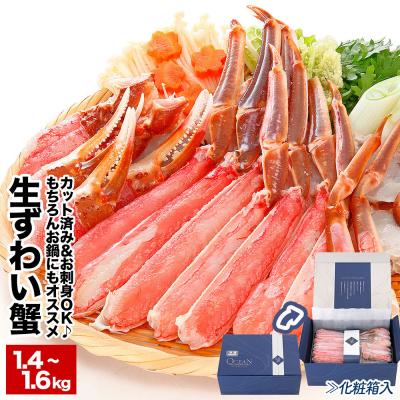 ふるさと納税 根室市 ＜12/21まで年内配送＞【生食可】カット済み生ずわいがに＜計1.4~1.6kg＞ B-48014