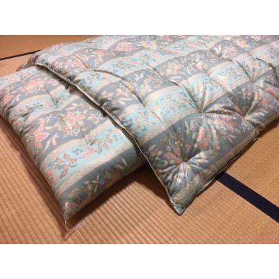 ふるさと納税 南あわじ市 『うす仕立て』ゴージャスなコットン95%掛け布団&lt;防ダニ&gt;/シングル・グリーン