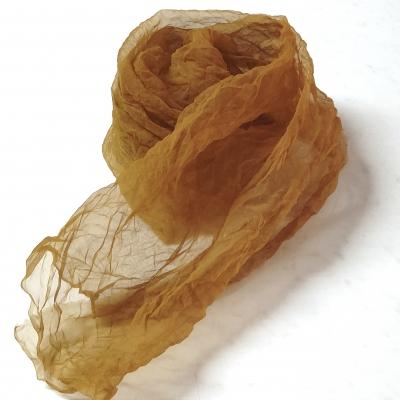 ふるさと納税 熊野市 熊野番茶染め シルクオーガンジースカーフ 金茶色(ミョウバン媒染)