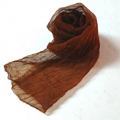 ふるさと納税 熊野市 熊野番茶染め シルクオーガンジースカーフ こげ茶色(銅媒染)