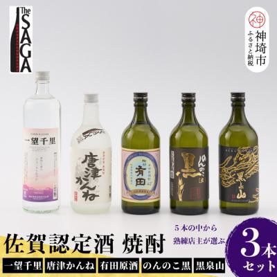 ふるさと納税 神埼市 TheSAGA認定酒 佐賀の焼酎詰め合わせ3本セット(H072195)