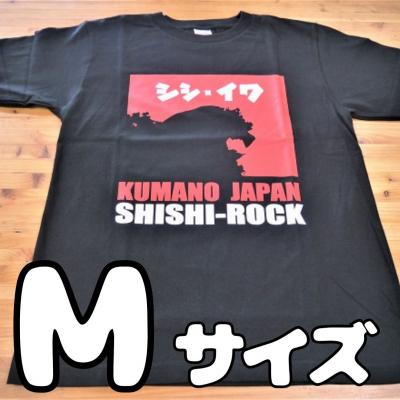ふるさと納税 熊野市 世界遺産獅子岩をプリント[獅子岩Tシャツ・黒・Mサイズ]綿100%