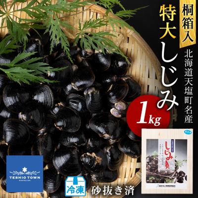 ふるさと納税 天塩町 復活!天塩町名産冷凍しじみ「特大貝桐箱入り」1kg&lt;北るもい漁業協同組合 天塩支所&gt;