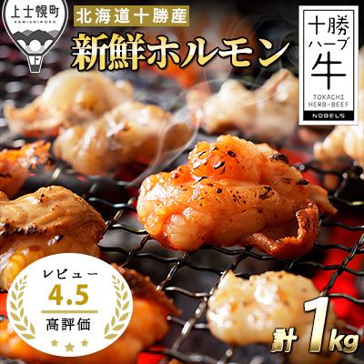 ふるさと納税 上士幌町 十勝ハーブ牛 味付きホルモンミックス 計1kg(200g×5袋) 5種 北海道産 国産 牛ホルモン