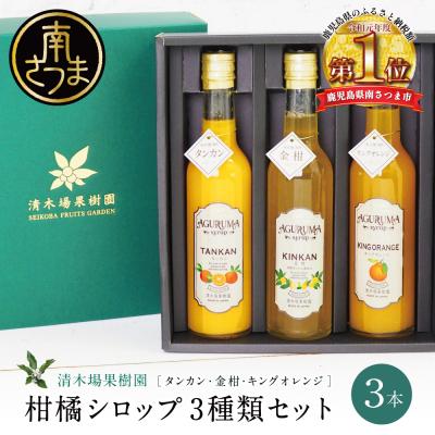 ふるさと納税 南さつま市 柑橘シロップ 3本セット<金柑・タンカン・キングオレンジ>