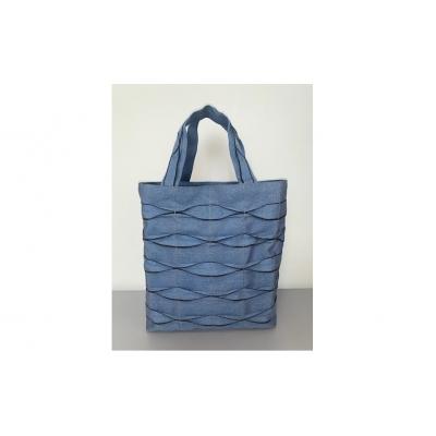 ふるさと納税 飯能市 畳屋さんのヘリバッグ[手さげ(横はぎ)]青