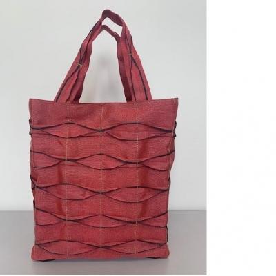 ふるさと納税 飯能市 畳屋さんのヘリバッグ[手さげ(横はぎ)]赤