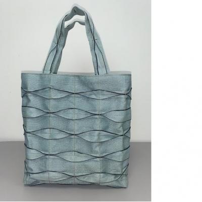 ふるさと納税 飯能市 畳屋さんのヘリバッグ[手さげ(横はぎ)]水色