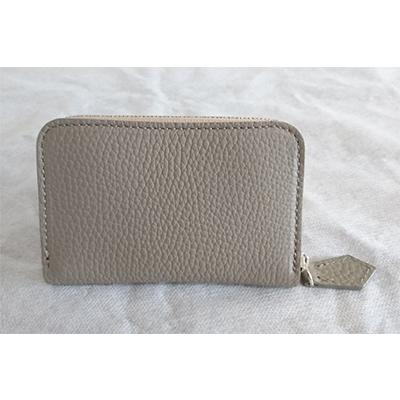 ふるさと納税 加西市 国産シュリンクレザー ラウンドZIPコインケース(グレージュ)[No5698-7521]