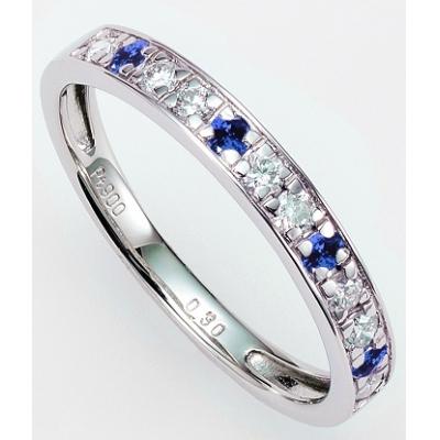 ふるさと納税 京都市 [京セラ]クレサンベール[サファイア・天然ダイヤモンド]ハーフエタニティリング(ジュエリー)