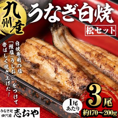 ふるさと納税 宇佐市 うなぎ処 四代目 志おや 九州産うなぎ 白焼3本(松) [109400401][志おや]