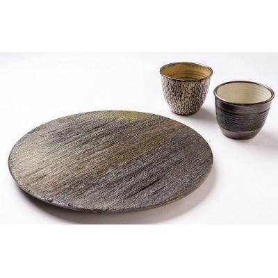 ふるさと納税 豊後高田市 櫛目平皿&amp;お猪口セット