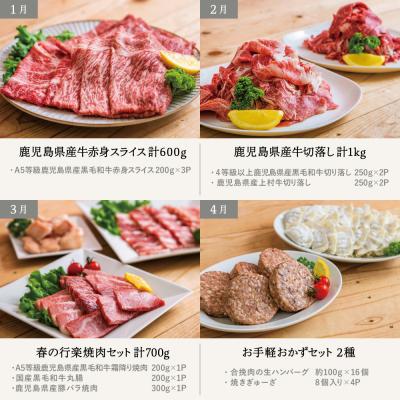 ふるさと納税 南さつま市 【定期便 全12回】情熱牧場 鹿児島県産お肉の定期便 スタンダードコース |  | 01