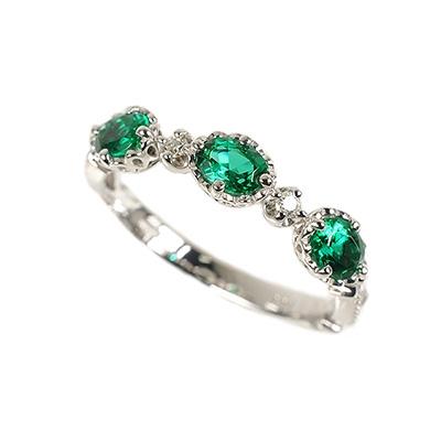 ふるさと納税 京都市 [京セラ]クレサンベール[エメラルド・天然ダイヤモンド]リング[5月誕生石](ジュエリー)