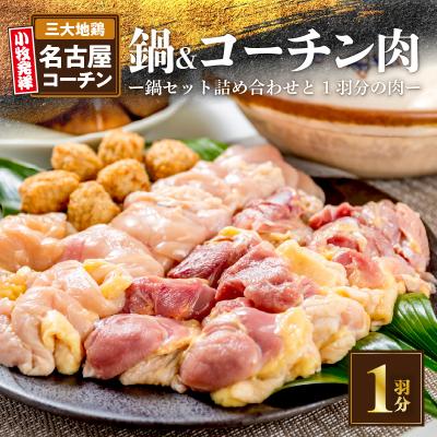 ふるさと納税 小牧市 名古屋コーチン鍋セット&amp;追い肉 名古屋コーチン1羽分(700g)セット[001T01]