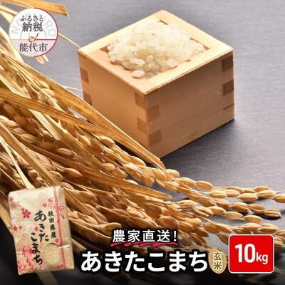 ふるさと納税 能代市 玄米 農家直送!秋田県産 あきたこまち 10kg