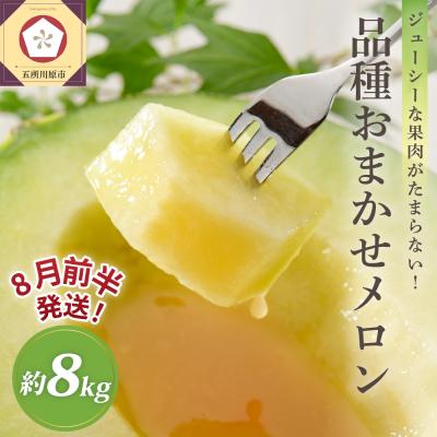 ふるさと納税 五所川原市 [2026年8月前半発送]津軽のメロン 約8kg 青肉 4〜6玉 秀〜優 青森県産
