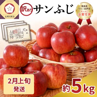 ふるさと納税 五所川原市 [2026年2月上旬発送][訳あり] りんご 約5kg サンふじ 家庭用 青森県産