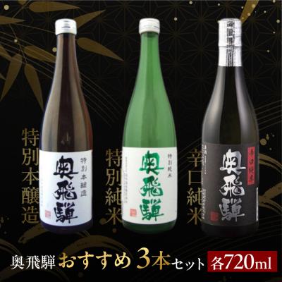 ふるさと納税 下呂市 奥飛騨 おすすめ3本セット(特別本醸造・特別純米・辛口純米) お酒[16-4]