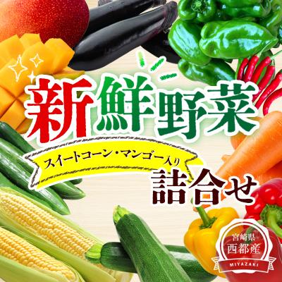 ふるさと納税 西都市 [先行受付]完熟マンゴー・スイートコーン入り 農家直送野菜セット[2610]