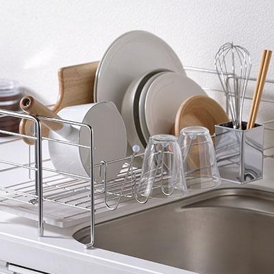 ふるさと納税 三条市  水切りラック(スライドタイプ)伸縮タイプ 吸水トレイで水捨て不要【025P016】の画像