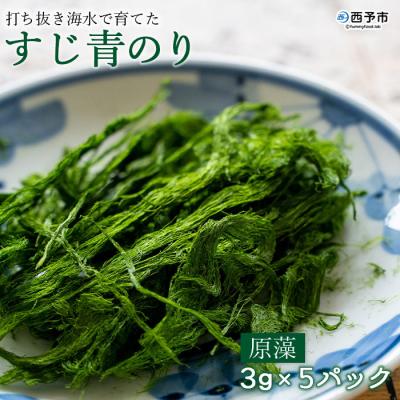 ふるさと納税 西予市 <打ち抜き海水で育てた「すじ青のり」 原藻 3g×5パック> 磯 風味 お好み焼き 焼きそば たこ焼