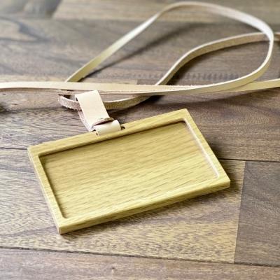 ふるさと納税 三条市 ネームカードホルダー (オーク) ヌメ革ネックストラップ付き ネーム・カード・IDカードケース