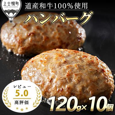 ふるさと納税 上士幌町 ニークファクトリーの道産和牛100%ハンバーグ 120g×10個 北海道産 冷凍