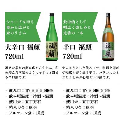 ふるさと納税 三条市 晩酌おすすめ日本酒飲み比べ720ml×6本セット  吟醸 特別本醸造 [福顔酒造]【019S008】 |  | 01