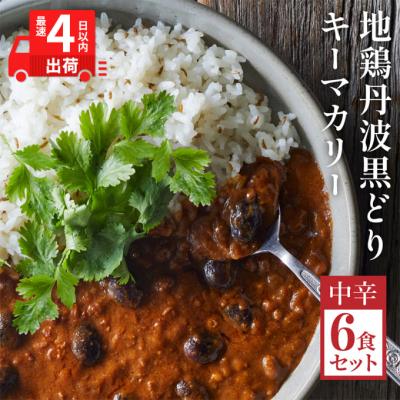 ふるさと納税 加西市 [最短4日以内発送!]地鶏丹波黒どりと京都府産黒大豆のキーマカリー 6箱[No5698-1019]