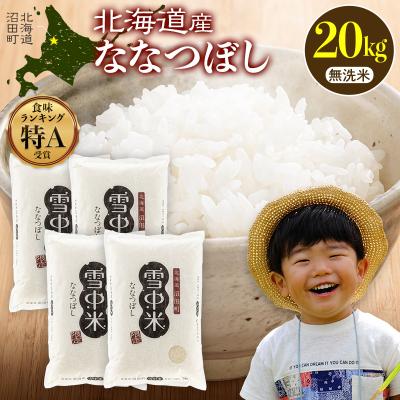 ふるさと納税 沼田町 【令和7年産新米】ななつぼし 無洗米 20kg