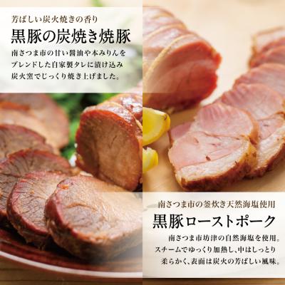 ふるさと納税 南さつま市 【鹿児島県産】黒豚 炭焼き焼豚とローストポーク詰め合わせ 計8本_1