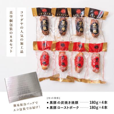 ふるさと納税 南さつま市 【鹿児島県産】黒豚 炭焼き焼豚とローストポーク詰め合わせ 計8本_2