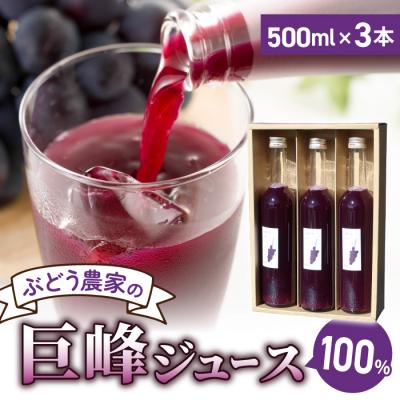 ふるさと納税 東御市 萬果園巨峰ジュース 500ml×3本セット