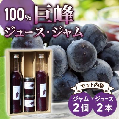 ふるさと納税 東御市 萬果園 巨峰ジュース500ml×2本&amp;巨峰ジャム2個セット