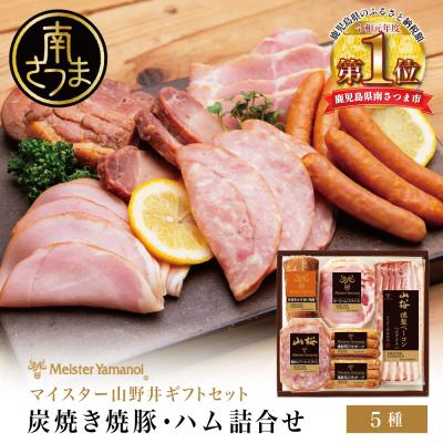 ふるさと納税 南さつま市 [ マイスター 山野井 ] 炭焼き焼豚とハムの詰め合わせ(5種)チャーシュー ベーコン ギフト