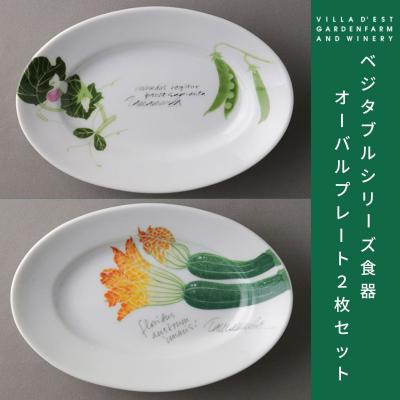 ふるさと納税 東御市 [ヴィラデストワイナリー]ベジタブルシリーズ食器 オーバルプレート(楕円形)2枚