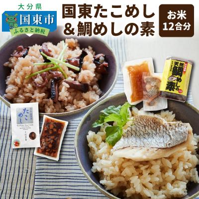 ふるさと納税 国東市 国東たこめし&amp;鯛めしの素/お米12合分_1314R
