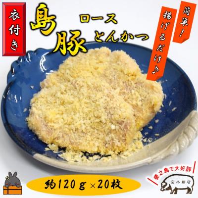 ふるさと納税 徳之島町 〜真面目に島育ち〜豚肉屋が作るこだわりのロースとんかつ[衣付き](約2.4kg)