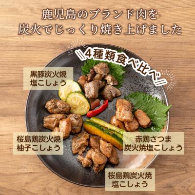 ふるさと納税 霧島市 鹿児島県産プレミアム炭火焼セット計約500g(4種類計5P)【ワタセ食鳥】　A0-324 　　 |  | 01